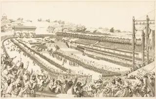 Fédération Générale de Français, au Champ de Mars, le 14 Juillet 1790, by Antoine-Jean Duclos, ink, 1791