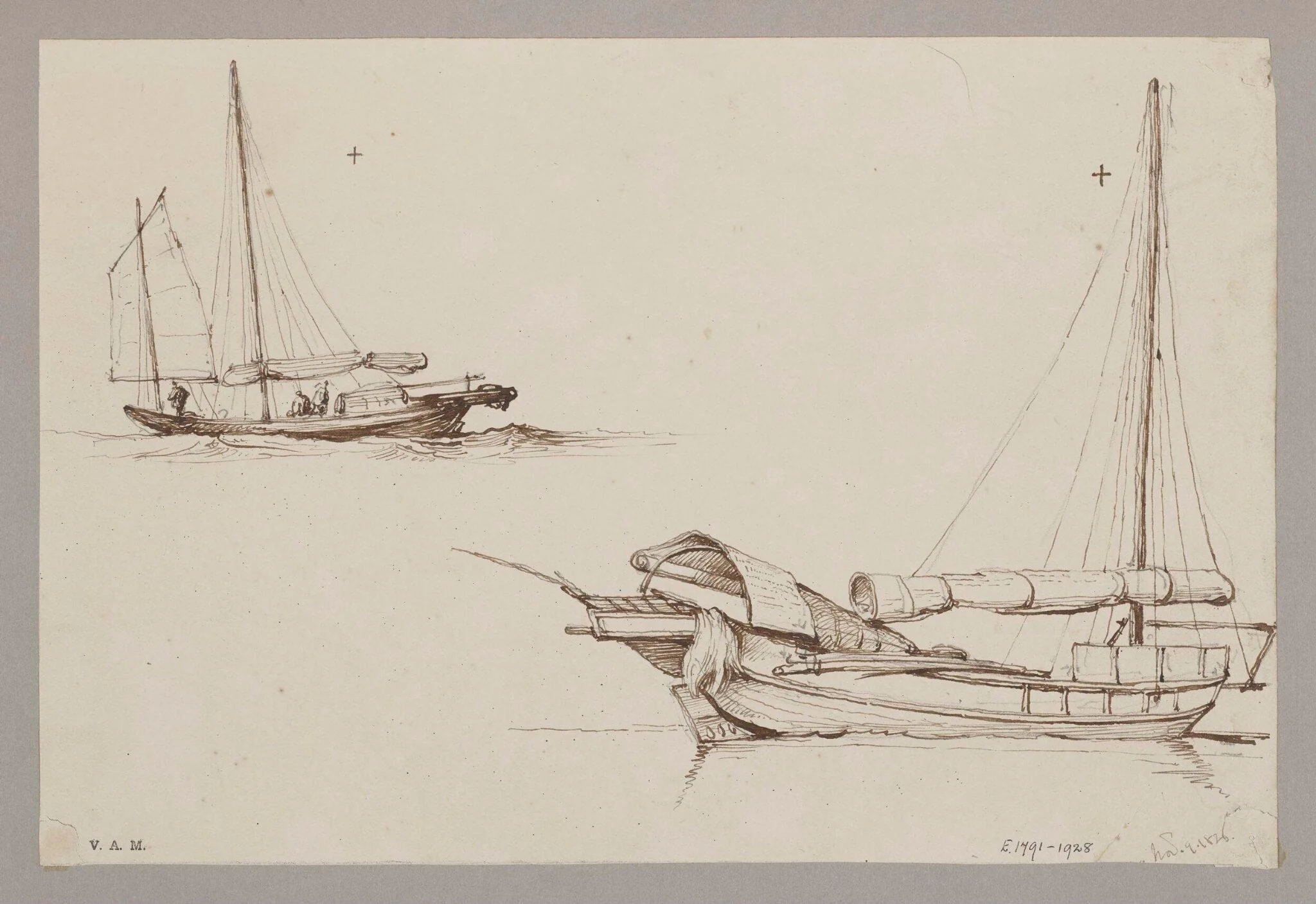 Small Chinese junks, detail