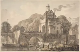 The Bridge at Bridgnorth in Shropshire, by Paul Sandby, graphite, 1770