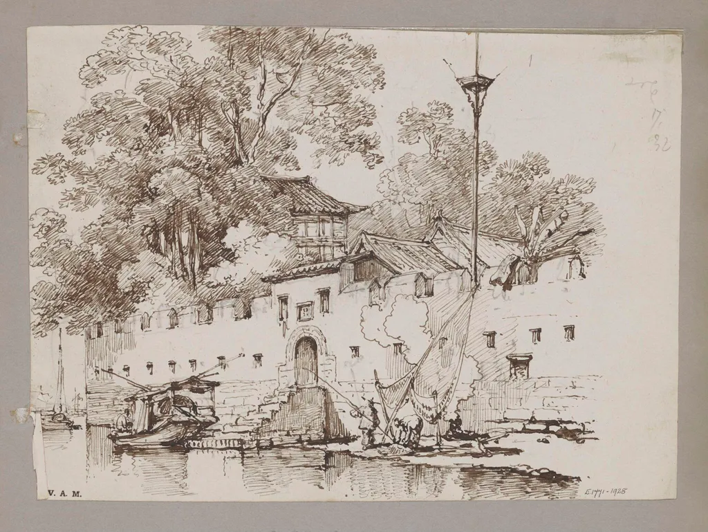 Part of the Dutch Folly, near Canton, by George Chinnery, 1