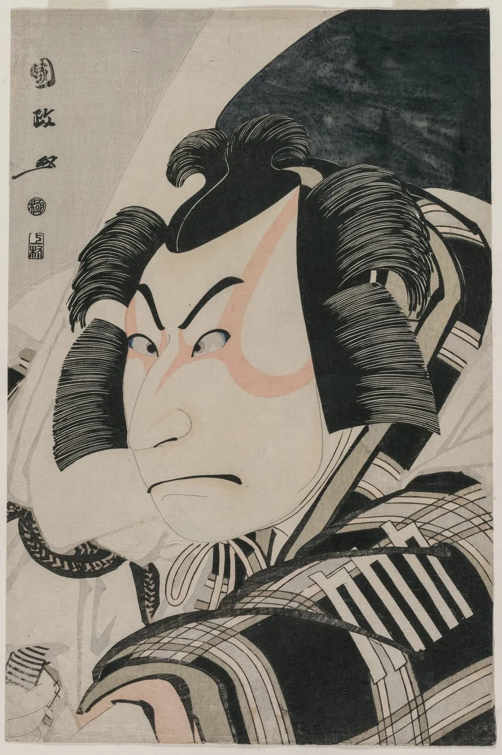 Nakamura Nakazo II as Matsuomaru in the Carriage-Stopping Scene, by Utagawa Kunimasa, 1796