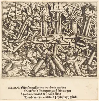 The Death of Samson, by Augustin Hirschvogel, ink, 1547