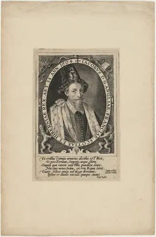 James I, King of England, by Crispijn van de Passe I, ink, 1604