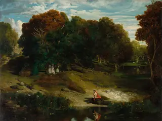 In the Forest, by Célestin Nanteuil, oil, 1841