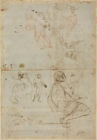Figures from the Farnese Palace and from Life, by Gaspar van Wittel, ink, 1710