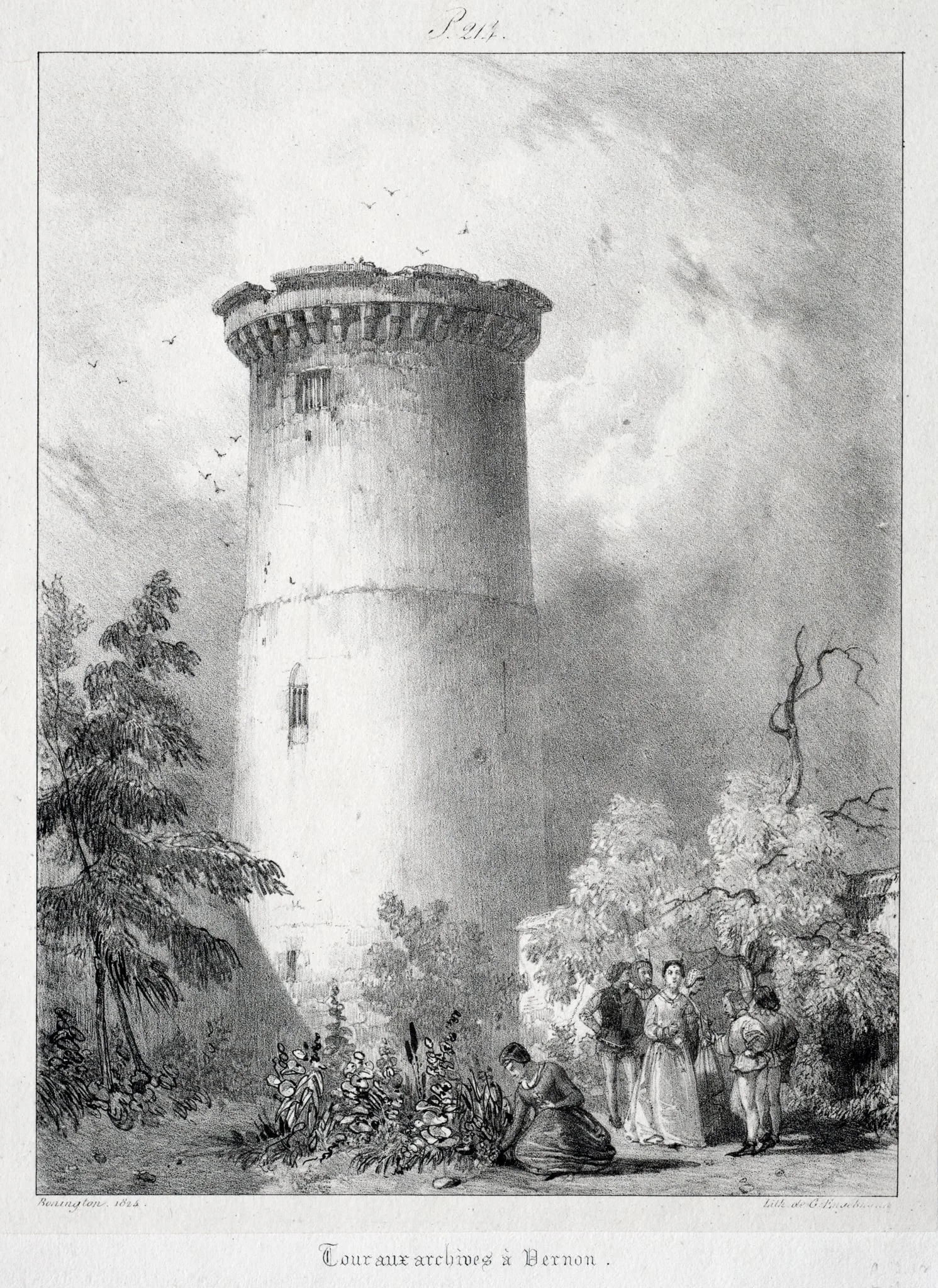 Voyages pittoresques et romantiques dans l'ancienne France, Normandie: Tour aux archives à Vernon, detail