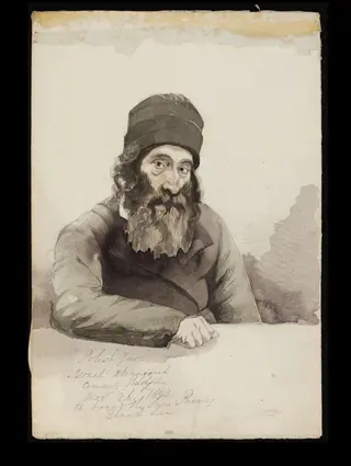 Polish Jew.  Israel Abramovich, by Godfrey Thomas Vigne, watercolor, 1843