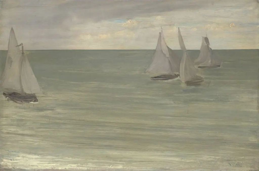 Trouville (Grey and Green, the Silver Sea), by James McNeill Whistler, oil, 1865