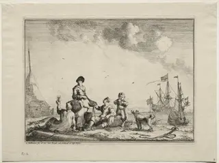 Fish Vender, by Ludolf Bakhuizen, 1701
