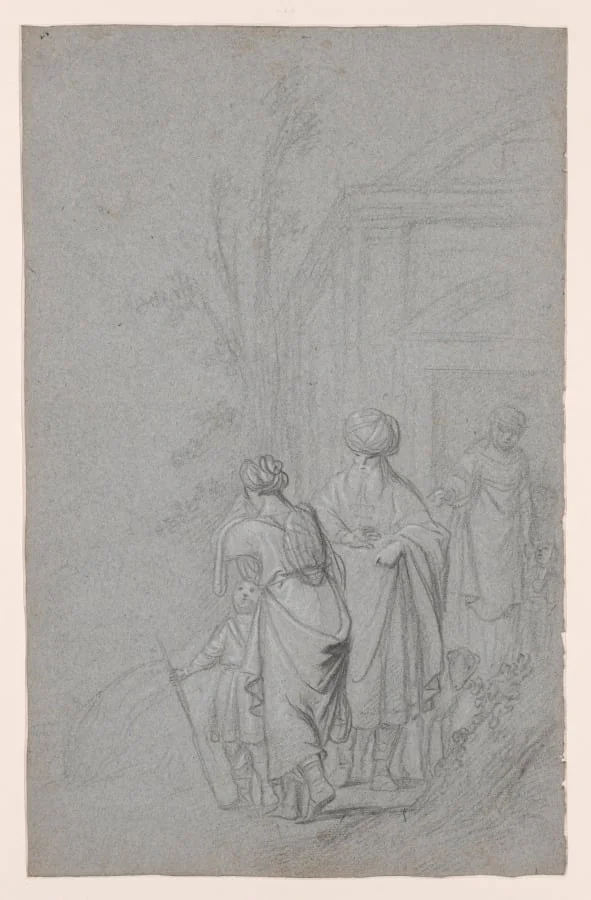Abraham Casting Out Hagar and Ishmael, detail