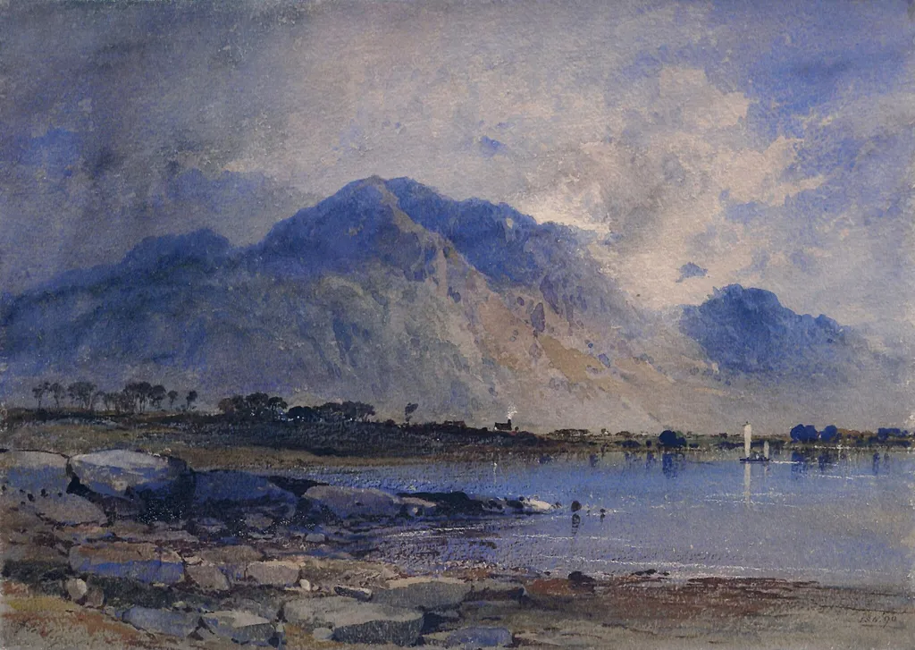 Mountain landscape, by Aaron Edwin Penley, watercolor, 1830