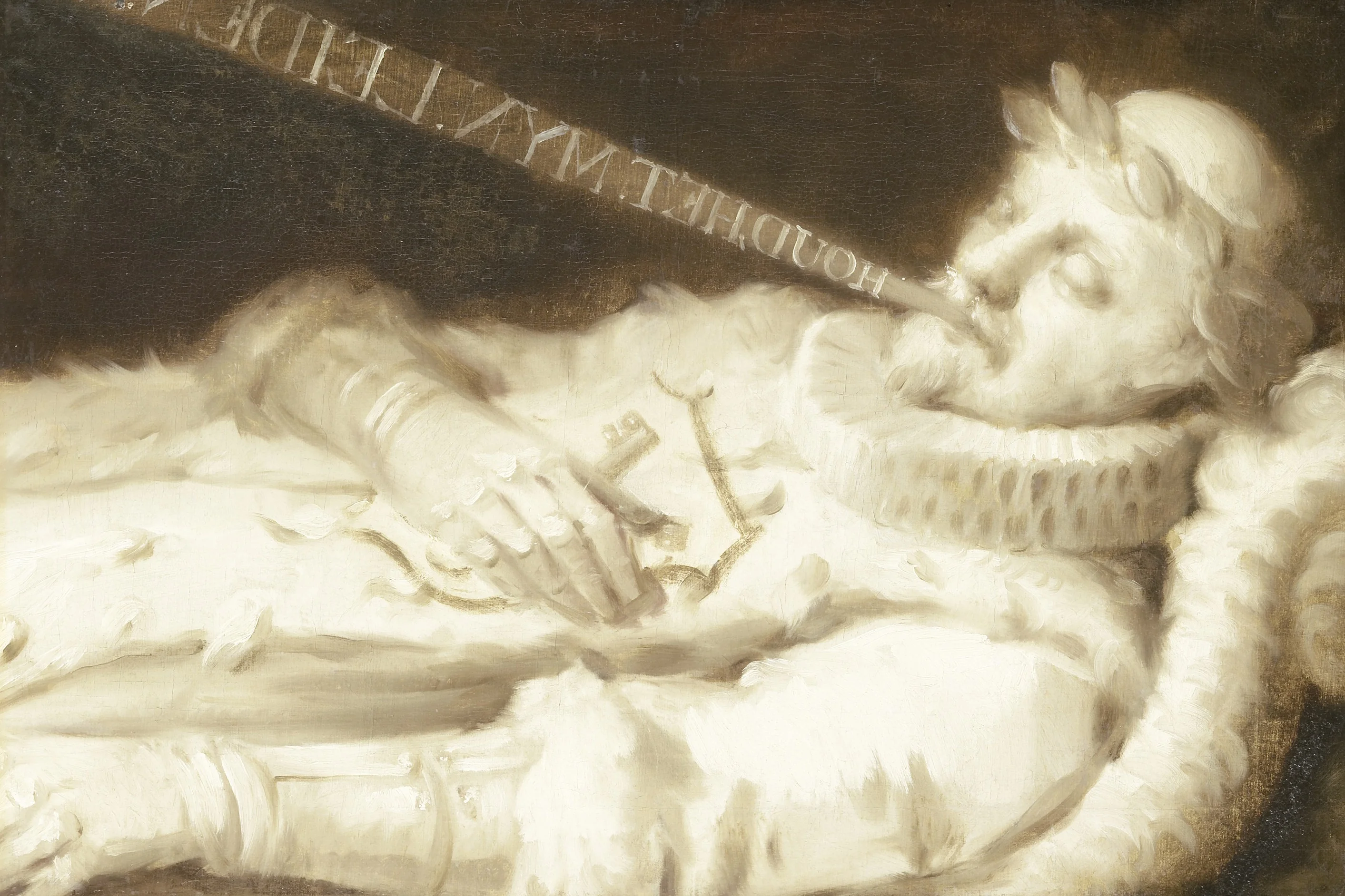 Willem I (1533-84), genaamd de Zwijger, prins van Oranje, op zijn ziekbed, detail