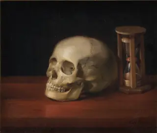 Skull and Hourglass, by Christian Albrecht Jensen, oil, 1813