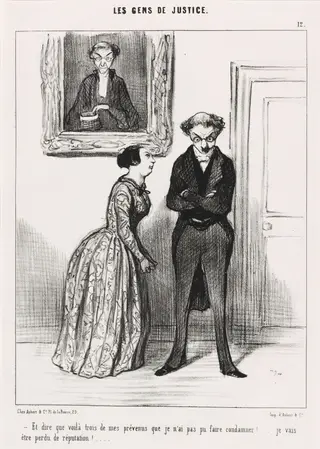 Et dire que voila trois... prévenu que je n'ai pas pu faire condamner!..., by Honoré Daumier, ink, 1845