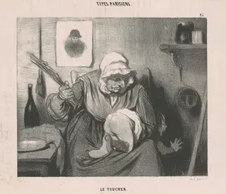 Le Toucher, by Honoré Daumier, ink, 1839