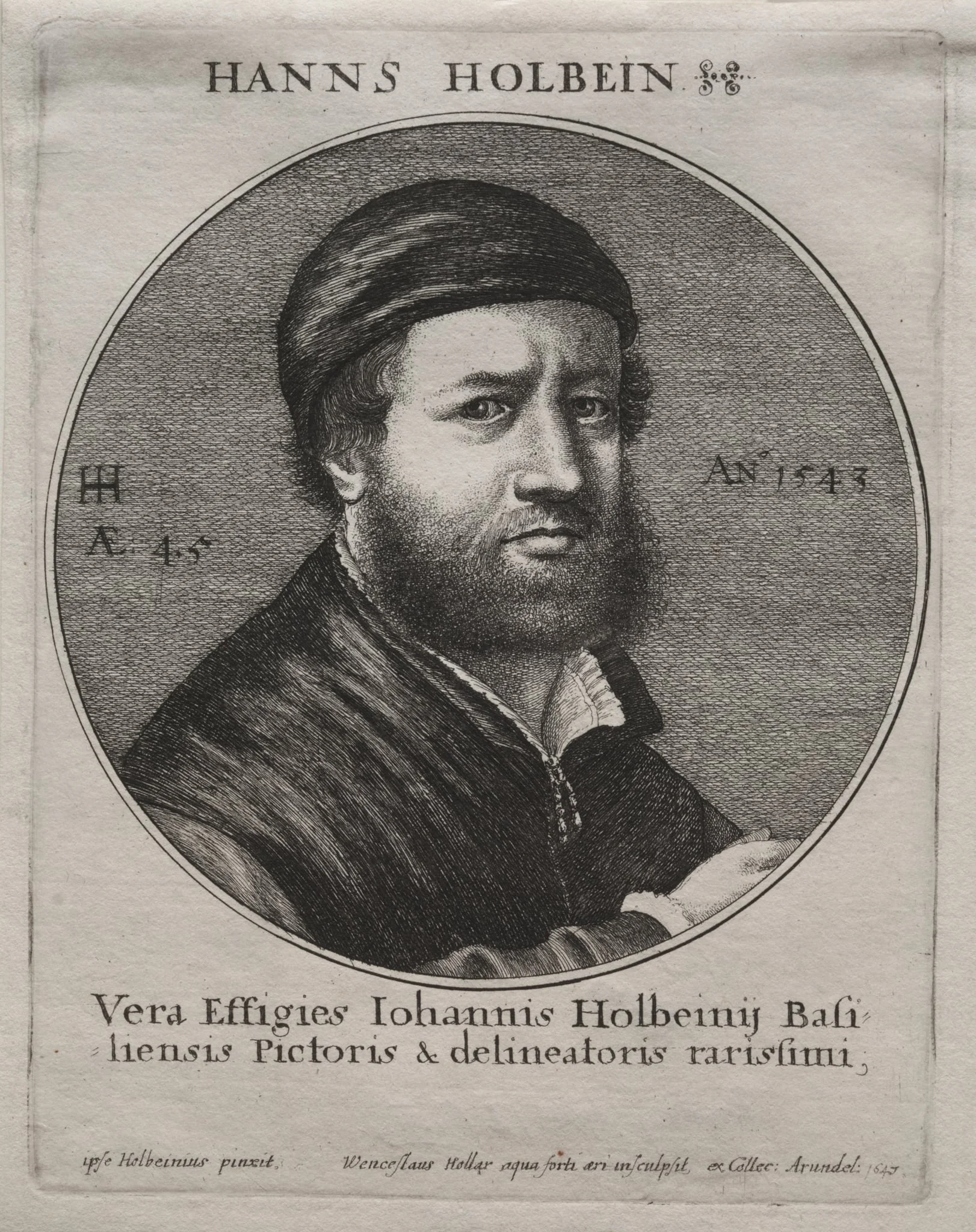 Portrait of Hans Holbein, detail