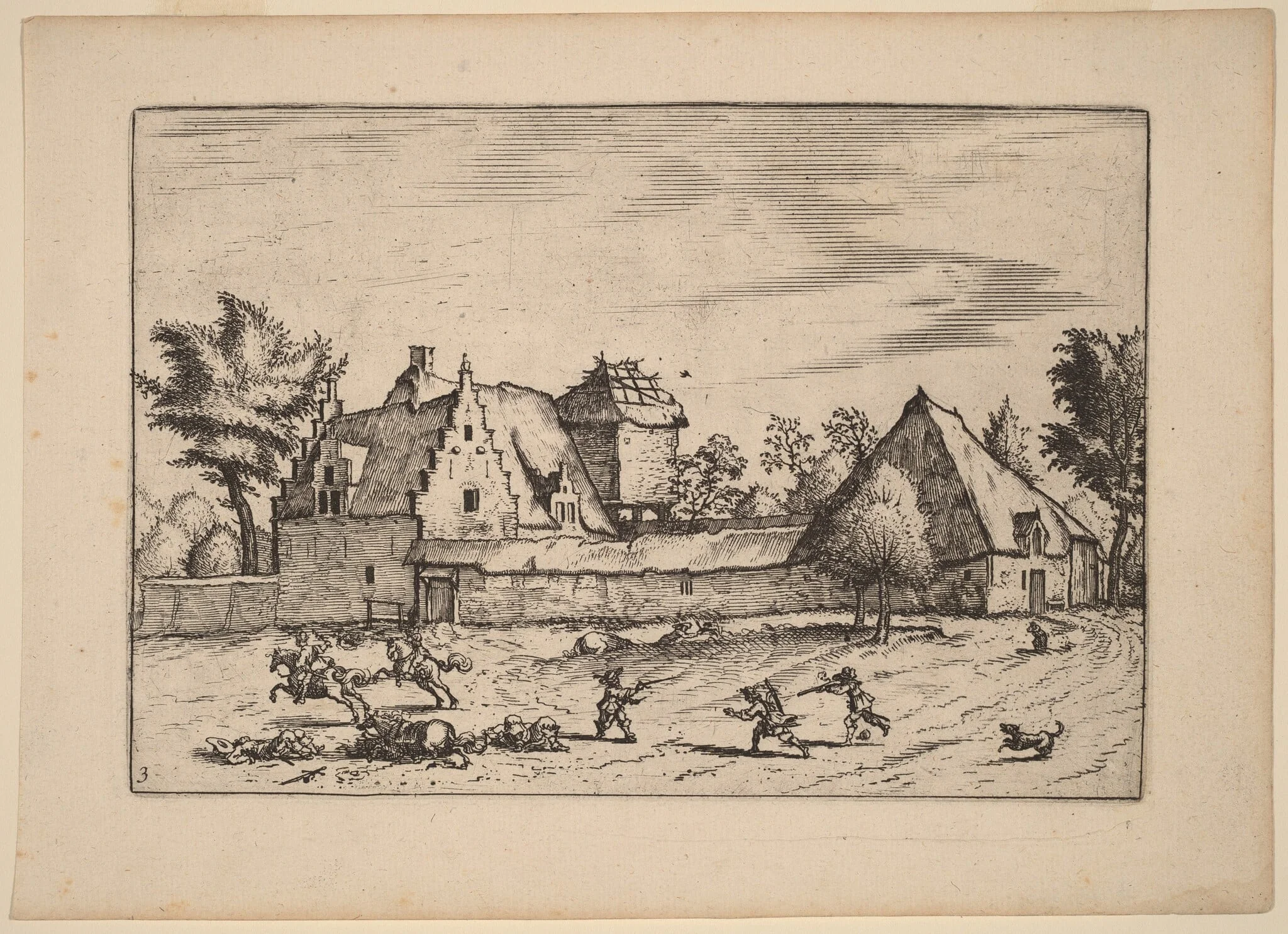 Farms in a Court, detail