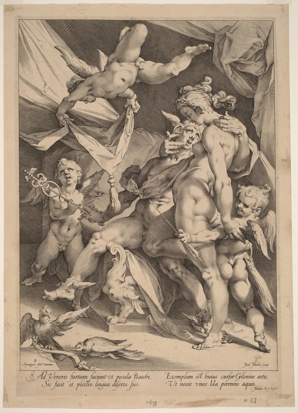 Venus and Mercury, by Jan Muller, ink, 1600