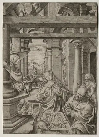 Adoration of the Shepherd, by Frans Crabbe van Esplegem, 1524
