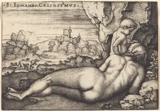 The Penance of Saint John Chrysostom, by Sebald Beham, ink, 1538