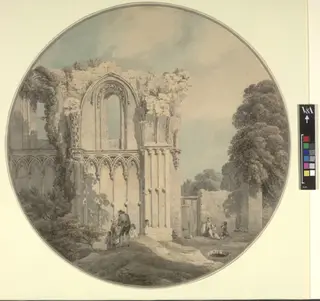 Part of the North Wall of St Joseph's Chapel, Glastonbury Abbey, Somerset, by Rooker, watercolor, 1760