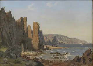 A Rocky Coast. Rø, Bornholm, by Vilhelm Kyhn, oil, 1843