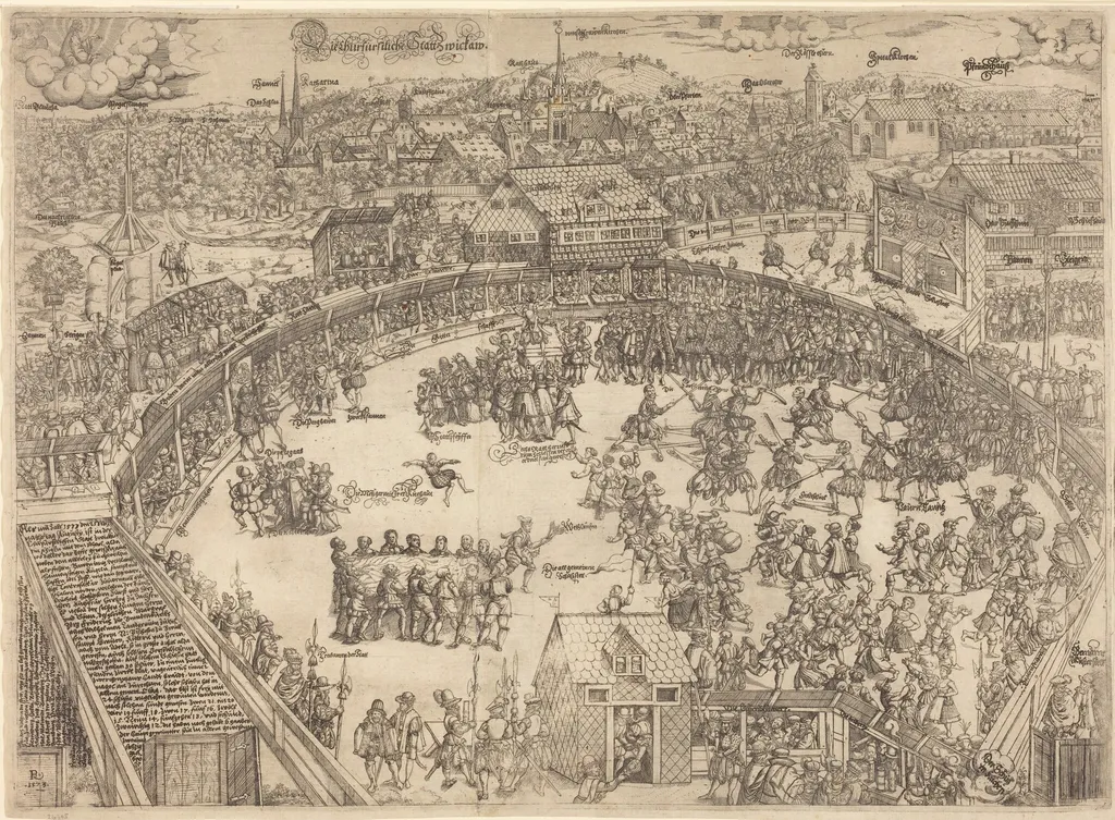 The Tournament Place in the City of Zwickau, by Paulus Reinhart, ink, 1573