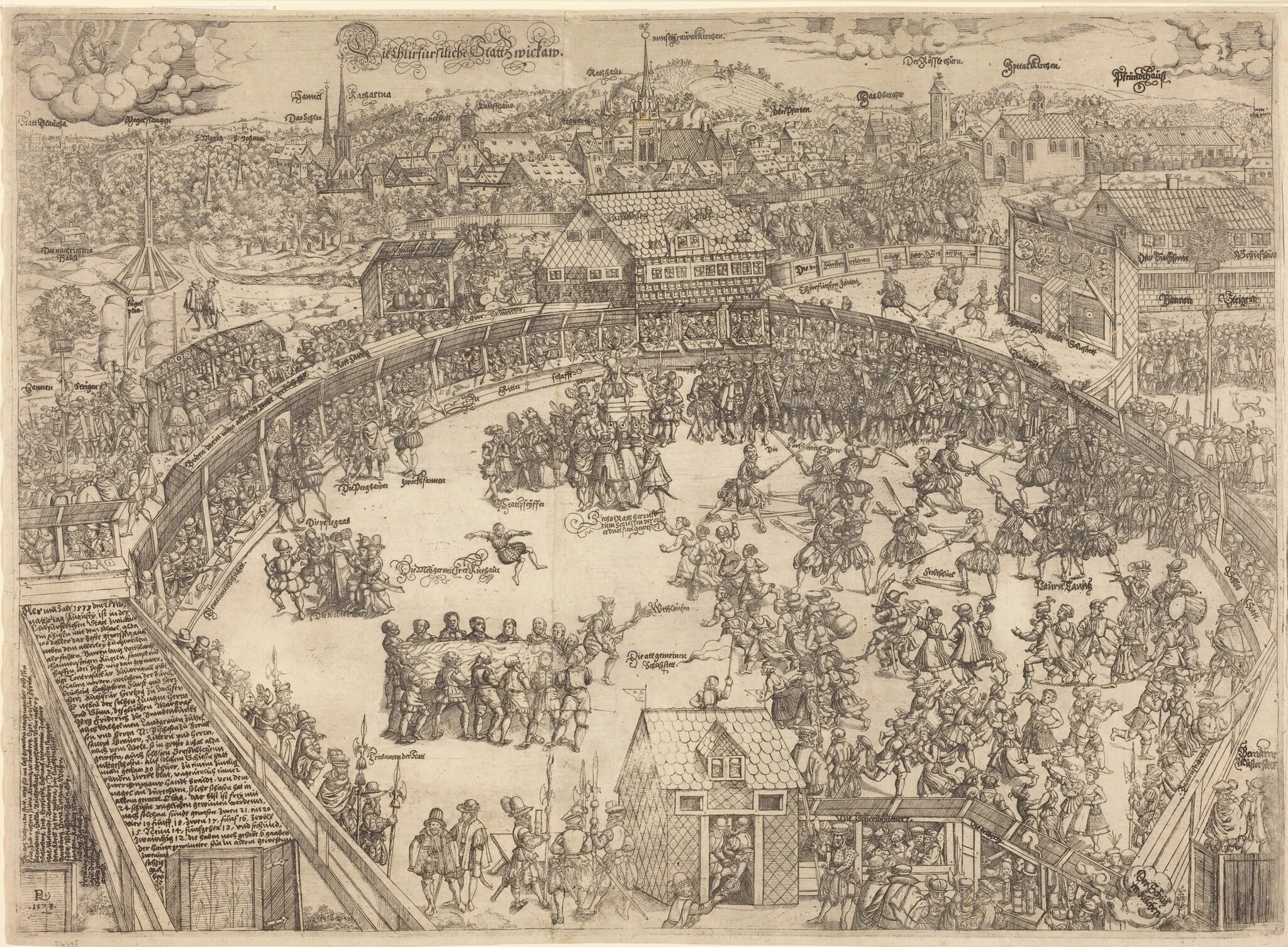 The Tournament Place in the City of Zwickau, detail