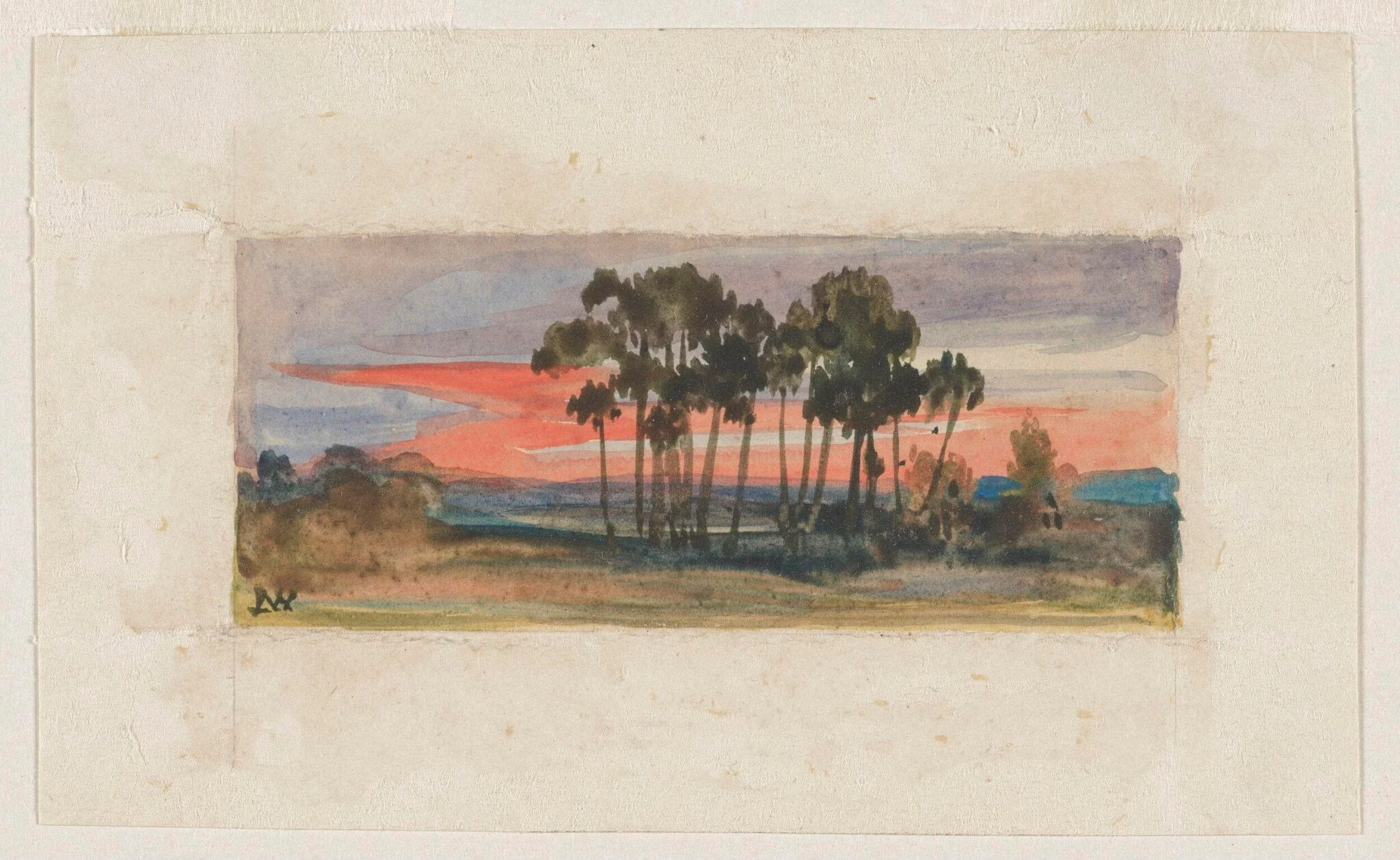 Sunset at Highcliffe, detail