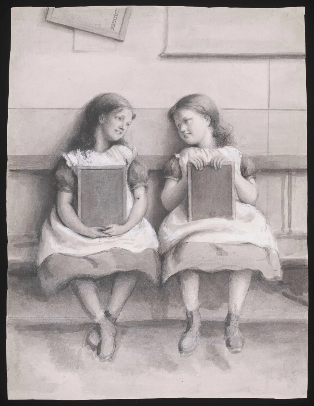 Sketch for the oil painting 'Private and Confidential', by Joseph Clark, watercolor, 1875
