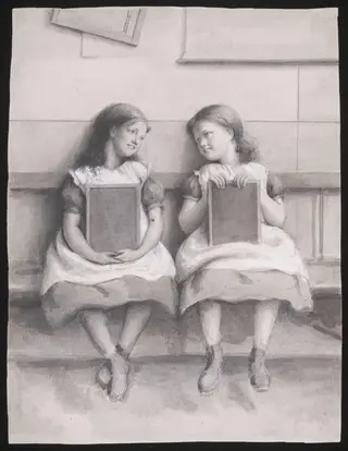 Sketch for the oil painting 'Private and Confidential', by Joseph Clark, watercolor, 1875