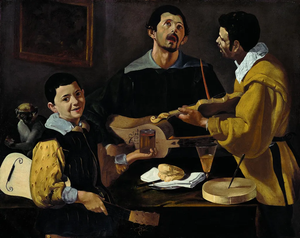 Three Musicians, by Diego Velázquez, oil, 1618