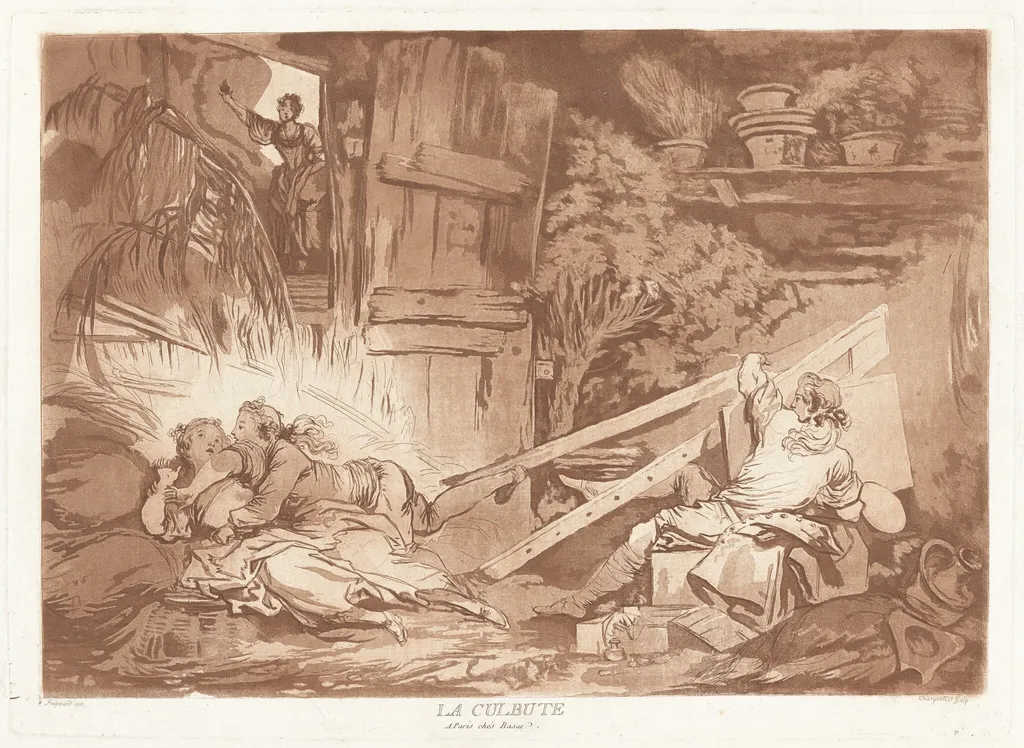 La Culbute (The Tumble), by François-Philippe Charpentier, ink, 1766