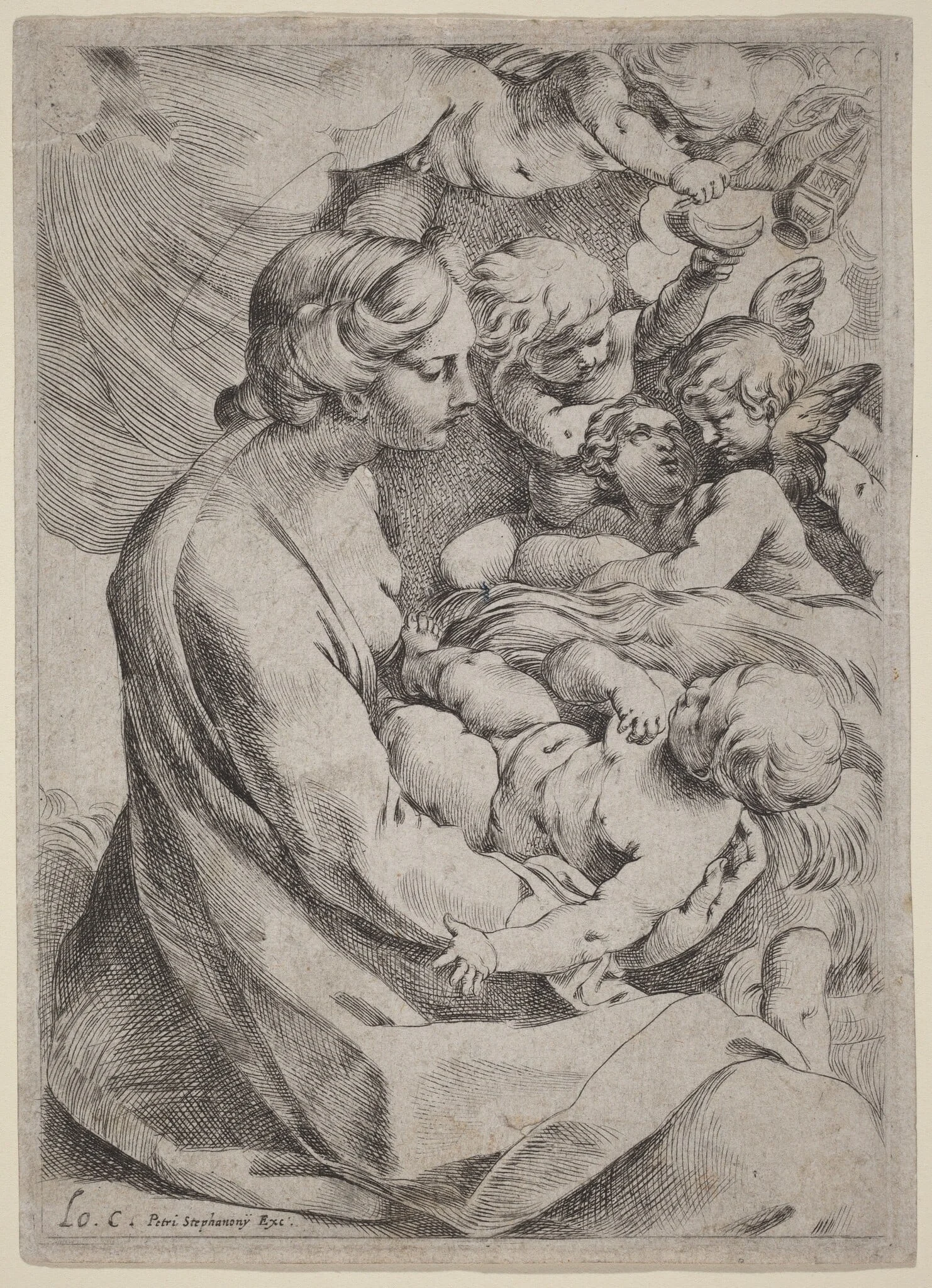 Madonna and Child with Angels, detail