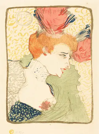 Bust of Mademoiselle Marcelle Lender (Mademoiselle Marcelle Lender, en buste), by Henri de Toulouse-Lautrec, ink, 1895
