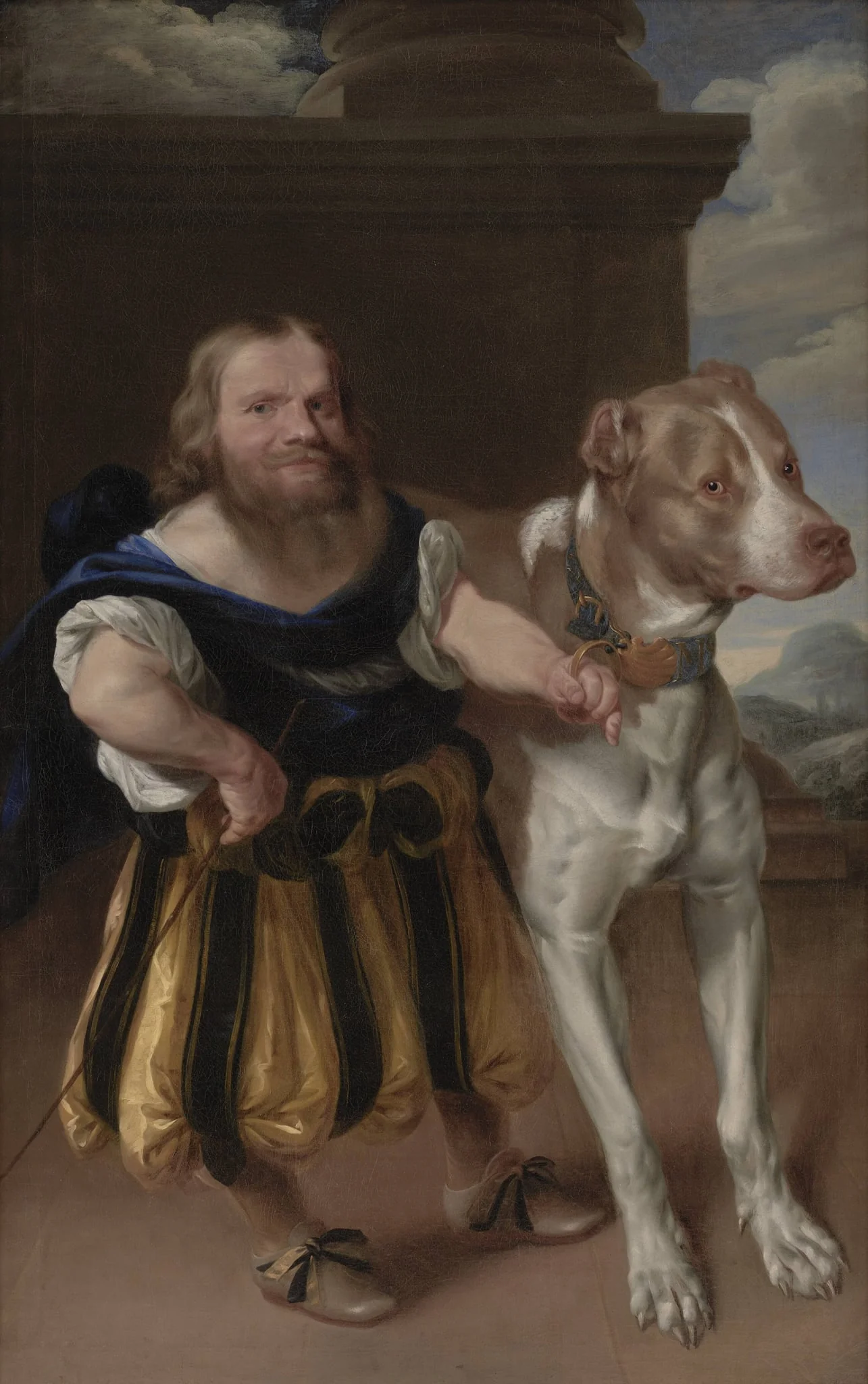 The Elector of Saxony's Italian Dwarf, Giachomo Favorchi with Princess Magdalene Sibylle's Dog, Raro, detail