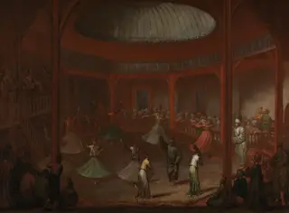 Whirling Dervishes, by Jean Baptiste Vanmour, oil, 1728