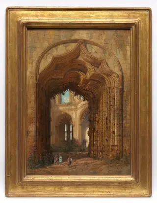 Ruined Church, by Adrien Dauzats, unspecified, 1840