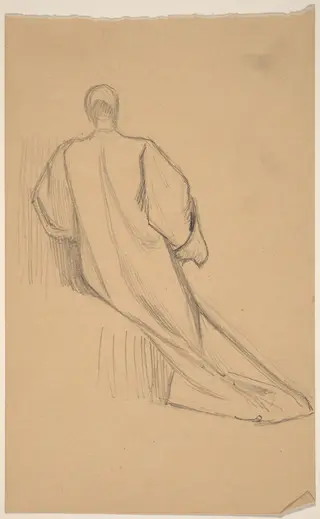 Study of a Figure from Behind, by Charles Sprague Pearce, graphite, 1894