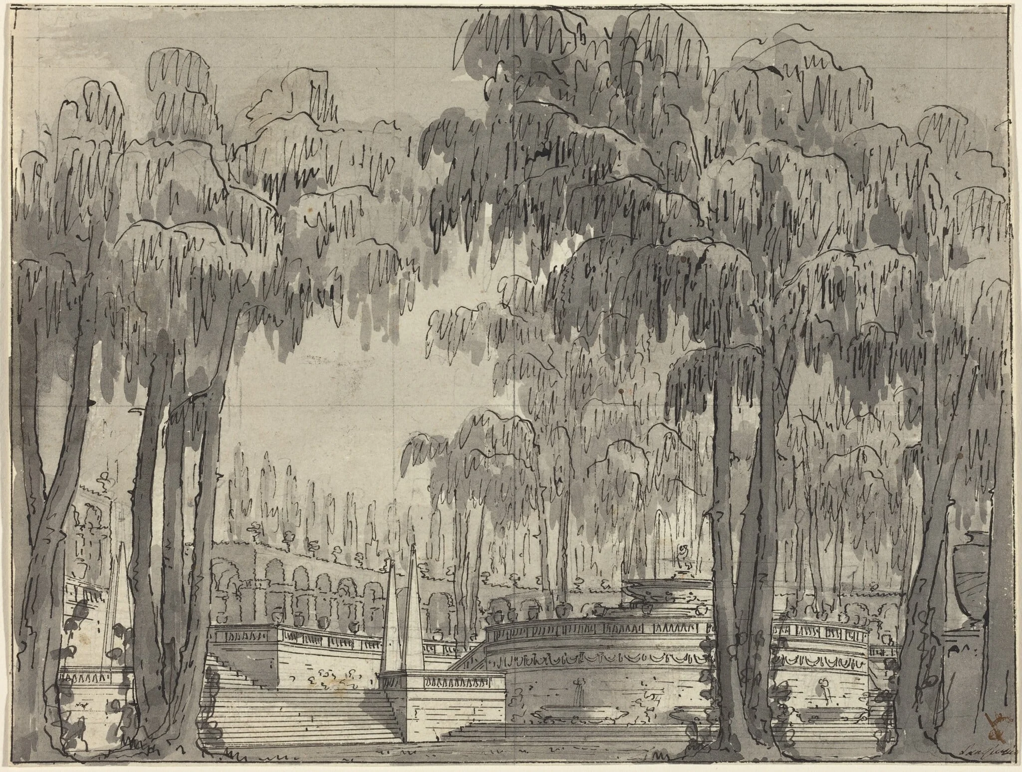 A Palatial Garden with Circular Terraces, detail