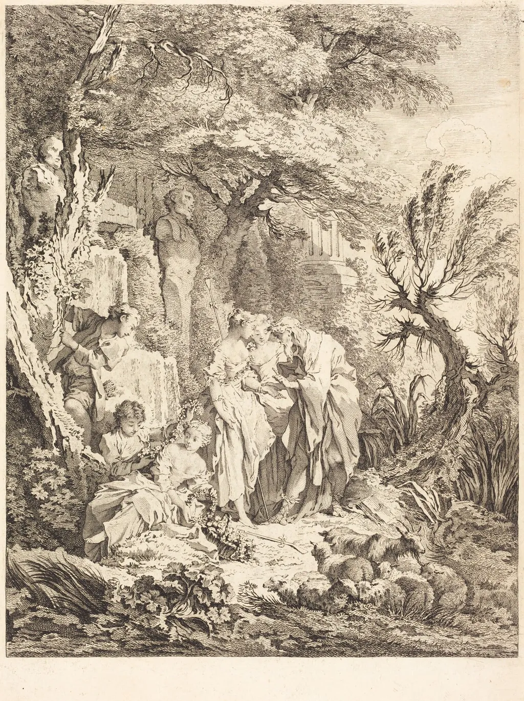 La Bonne Aventure, by Pierre-Alexandre Aveline, ink, 1738