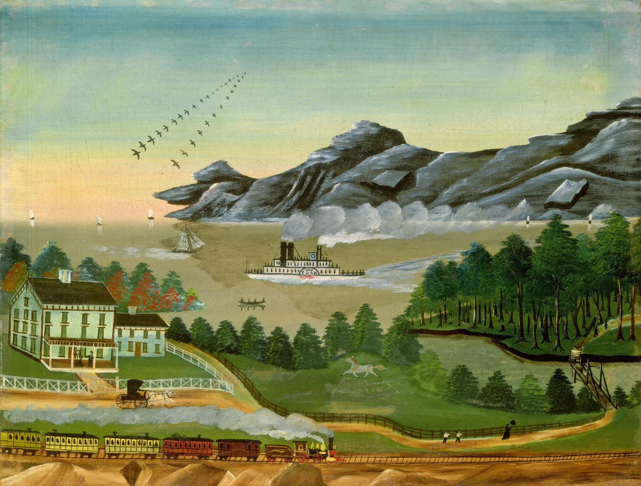 Geese in Flight, detail