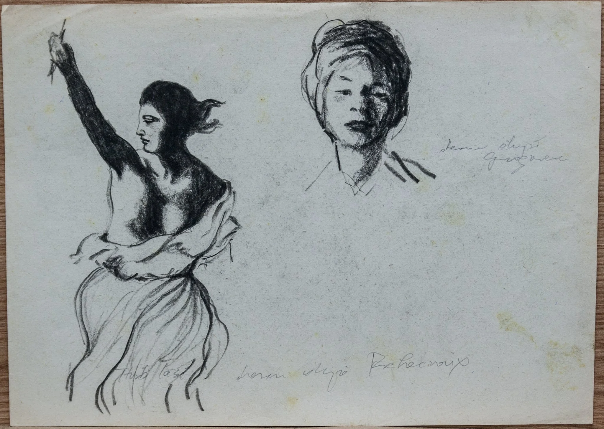 Desen după Delacroix și Grigorescu, detail