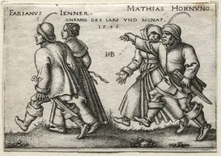 The Village Wedding: Fabianus Jenner, by Sebald Beham, 1546