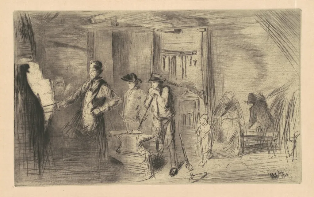 The Forge, by James McNeill Whistler, ink, 1861