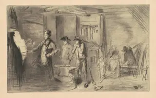 The Forge, by James McNeill Whistler, ink, 1861