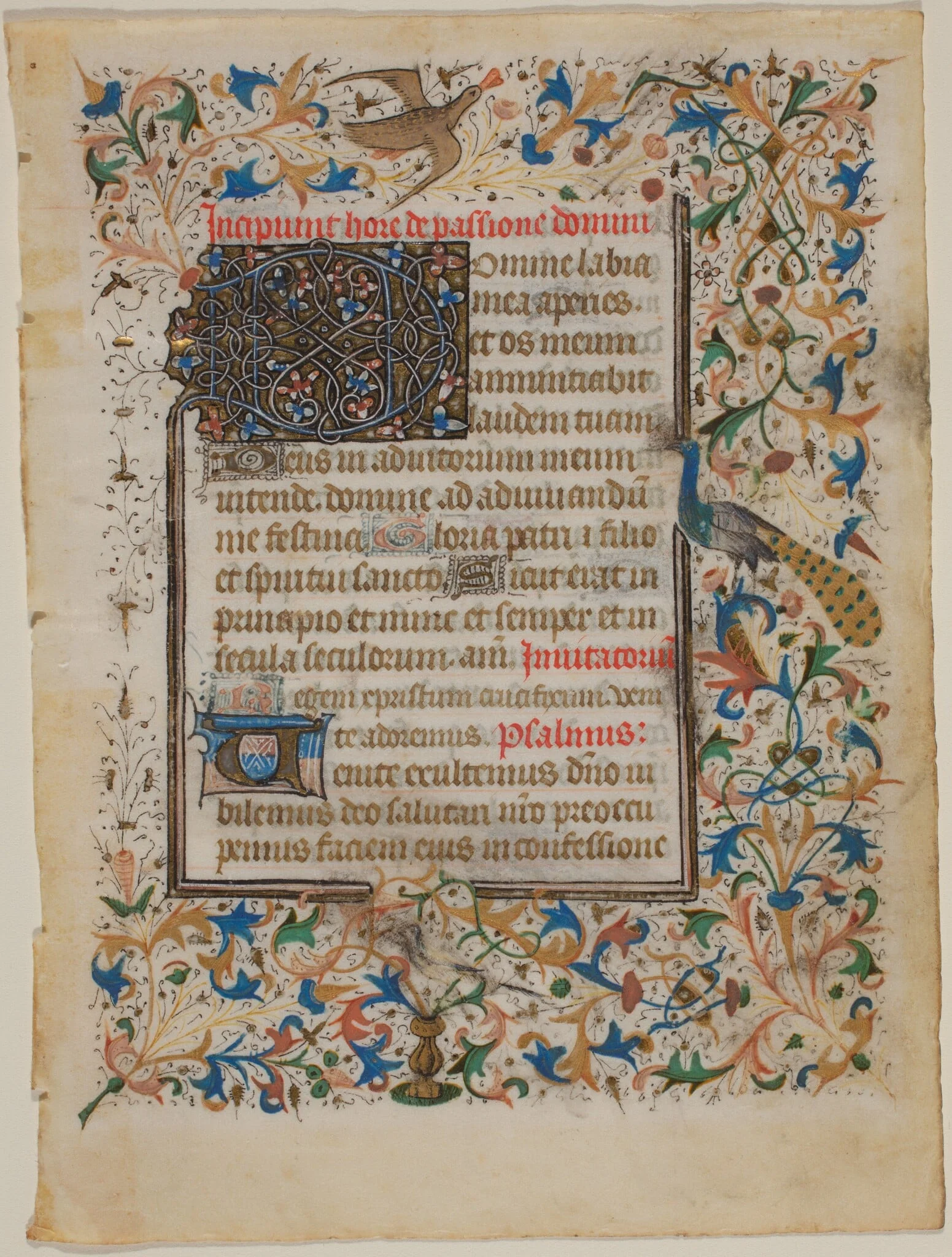 Manuscript Leaf from a Book of Hours (incip. Passionis), detail