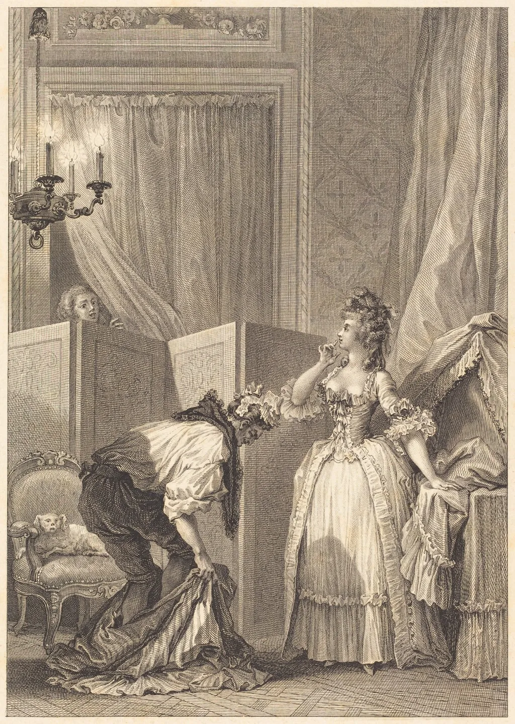 Le cocu battu et content, by Jean-Louis Delignon, ink, 1780