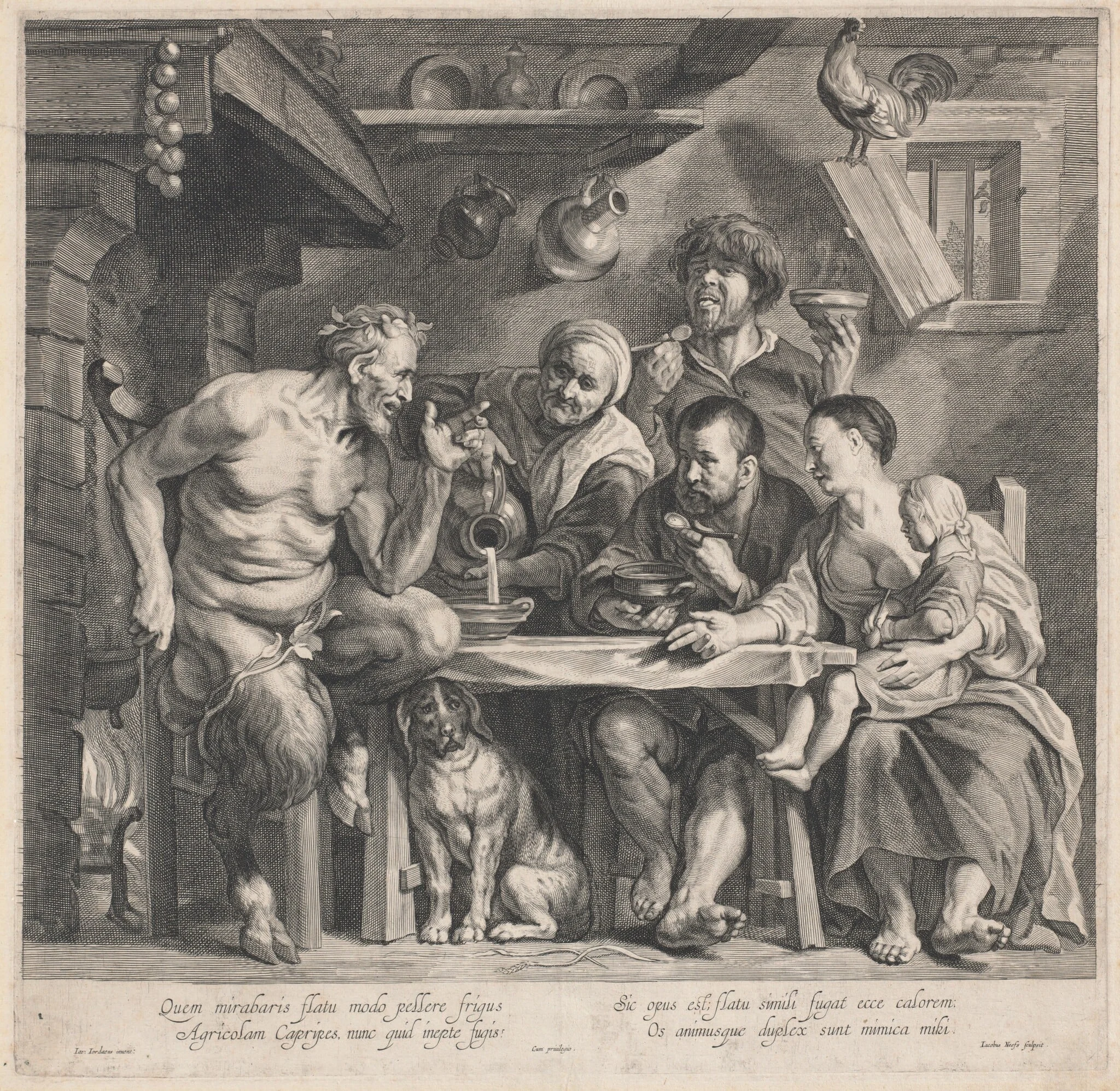A Satyr Visiting a Peasant Family, detail