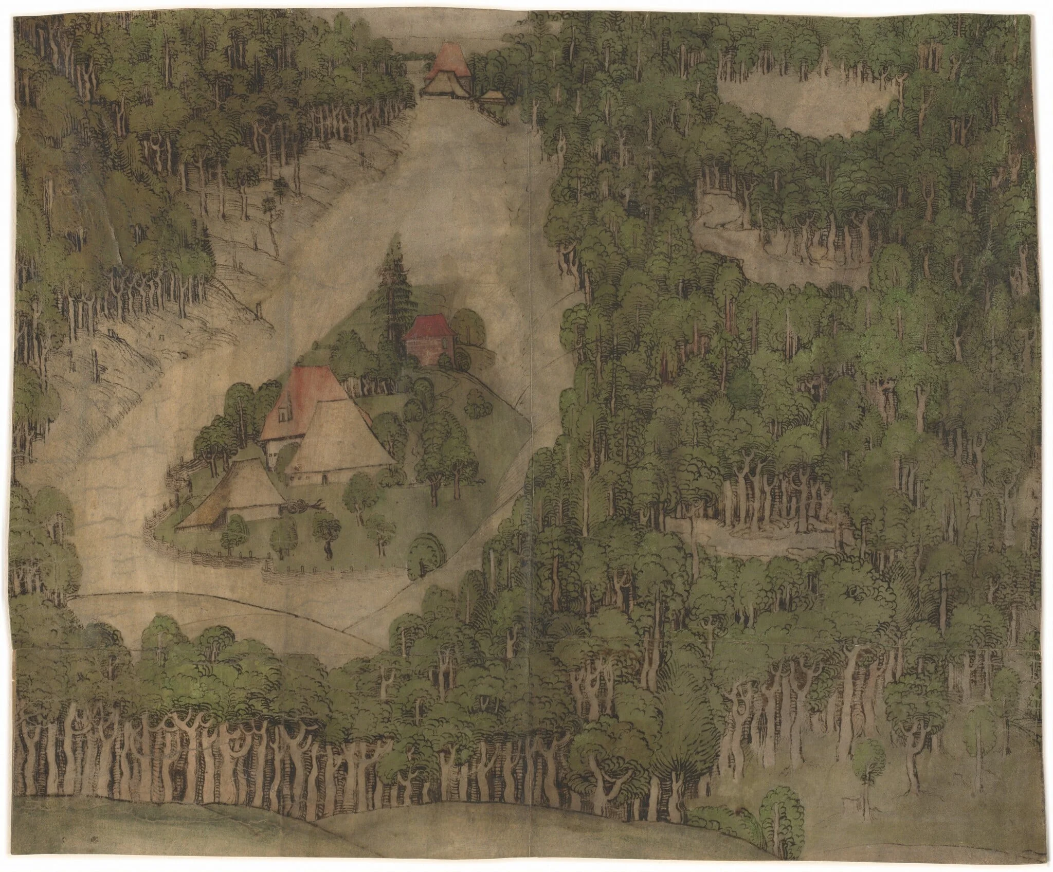 A Farmstead in a Wood, detail